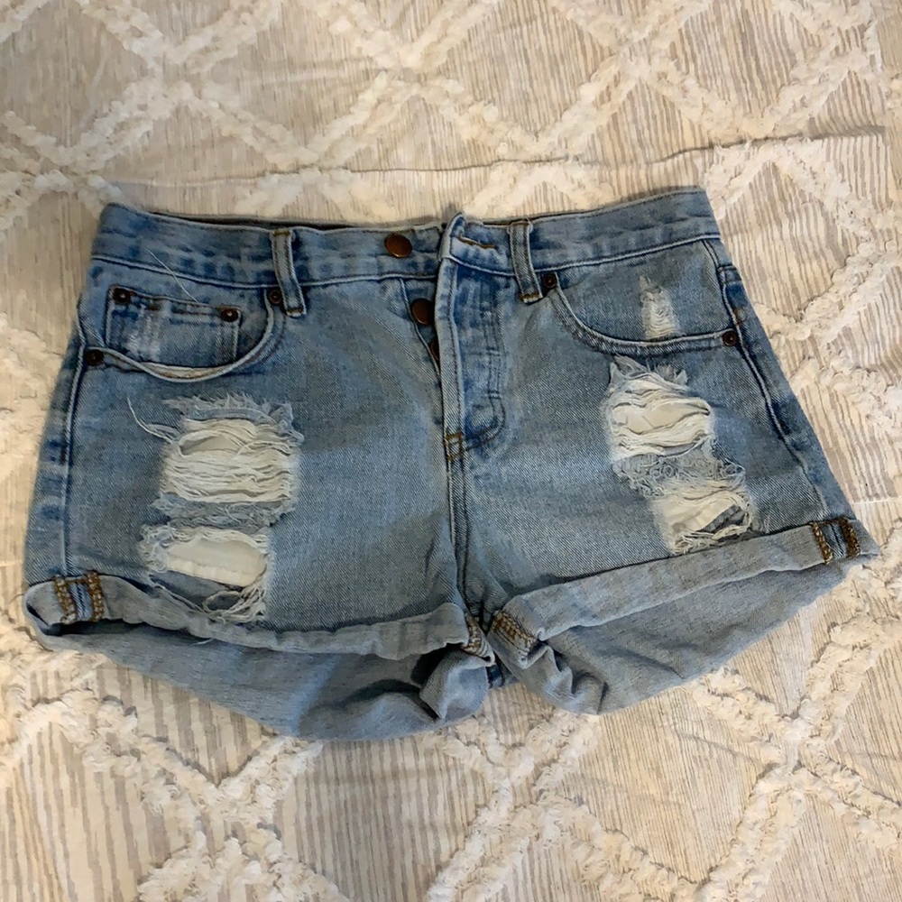 Forever 21 Distressed Jean Shorts